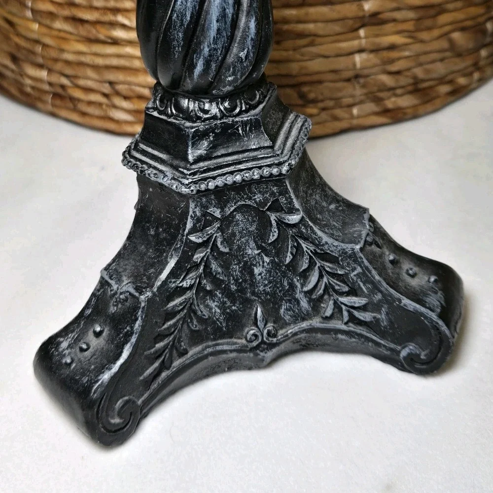 Gothic Skull Moth Candelabra Resin Candle Holder Black Celestial Halloween Decor